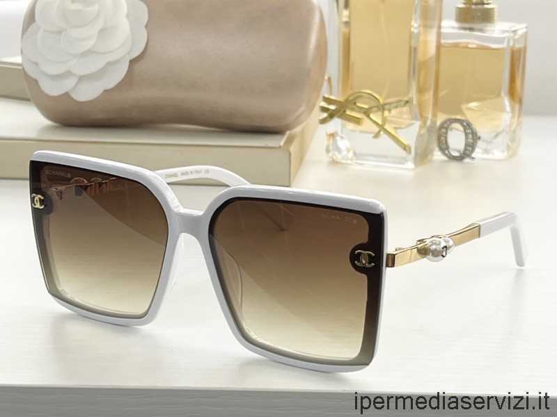 ρεπλίκα Chanel ρεπλίκα γυαλιά ηλίου Ch9077 λευκά