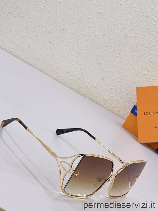 ρεπλίκα Louis Vuitton ρεπλίκα Lv τετράγωνα γυαλιά ηλίου με πέταλο Z1629u