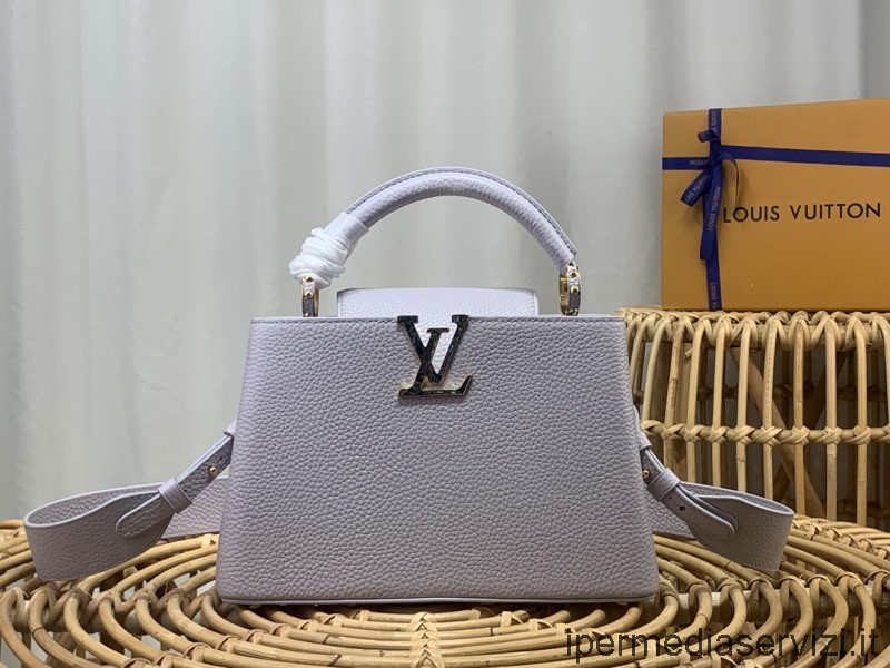 ρεπλίκα Louis Vuitton Capucines Bb τσάντα χιαστί ώμου σε ανοιχτό μωβ δέρμα M58718 M48865 27x18x9cm