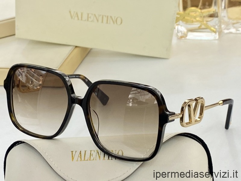 ρεπλίκα βαλεντίνο Vlogo ρεπλίκα γυαλιά ηλίου Va4101 καφέ