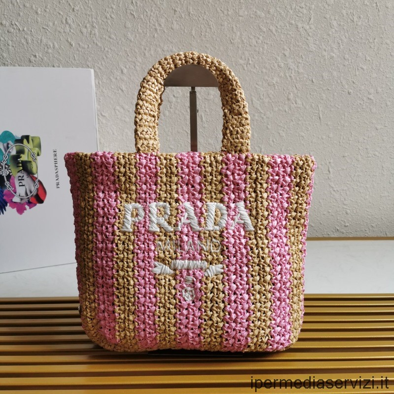 ρεπλίκα Prada μικρό ταψί πέταλο ροζ ράφι τσάντα Tote 1bg422 24x24x8cm