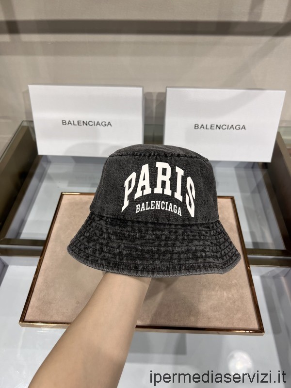Ρεπλίκα Balenciaga τζιν καπέλο καπέλο μαύρο καμβά
