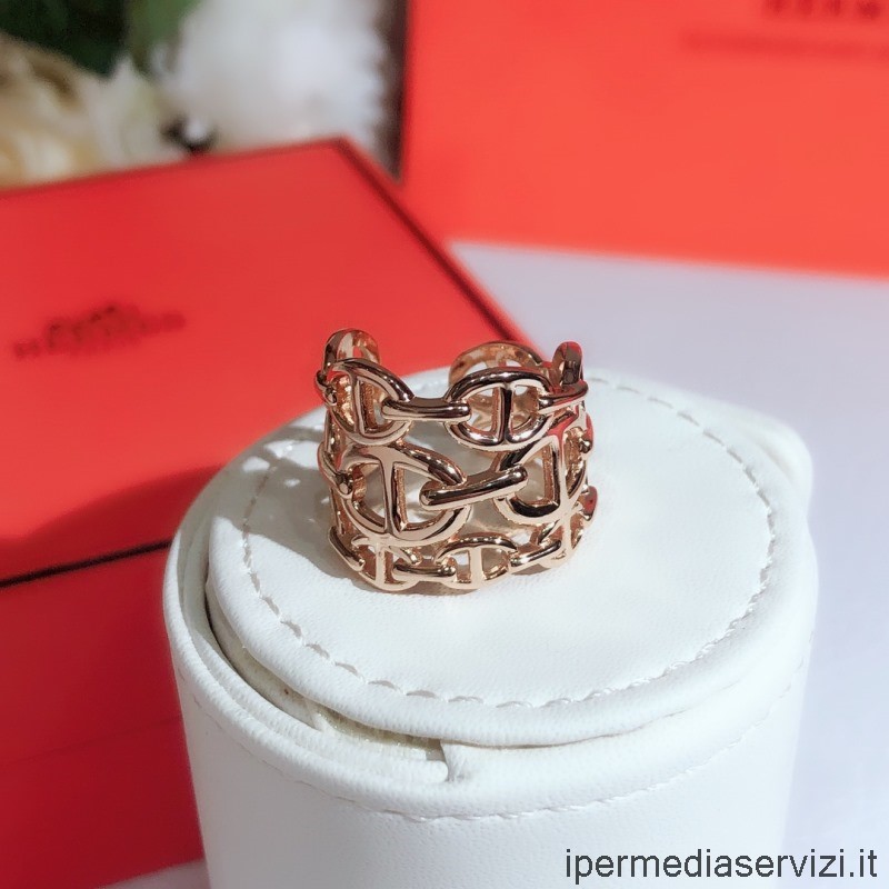 Replica Hermes Chaine Dancre Enchainee Large Ring Gold