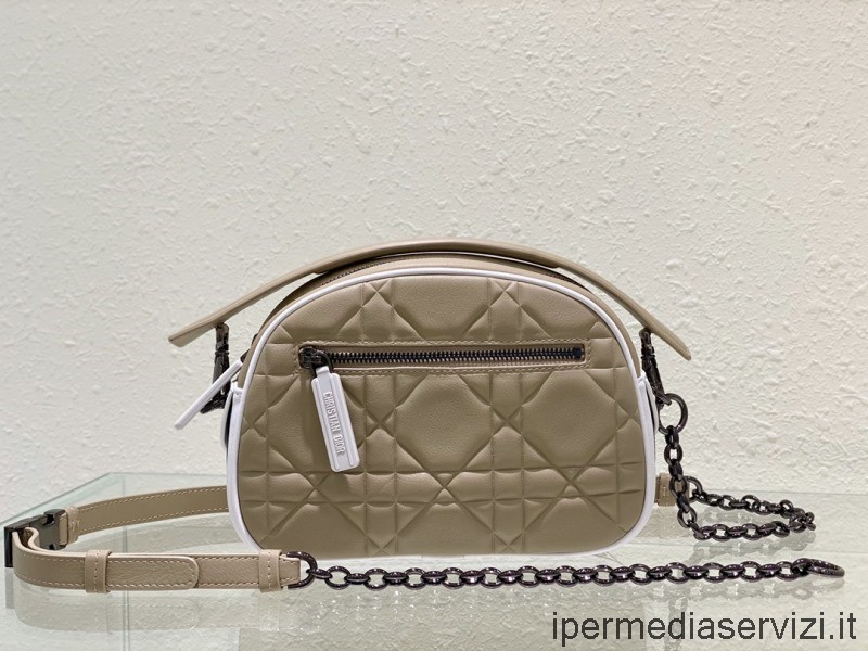 Replica Dior Vibe Messenger Bag in Beige Leather 22CM