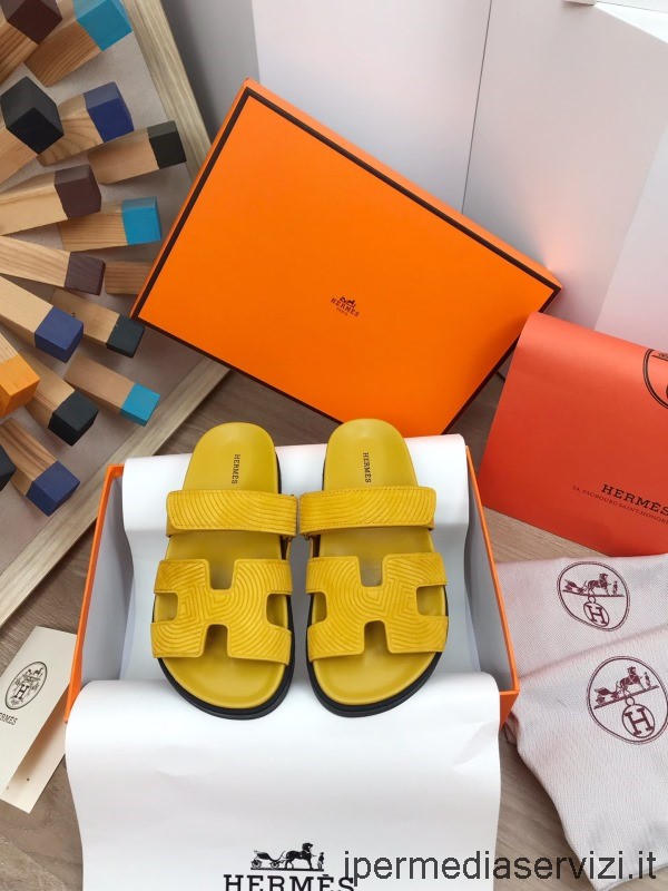 Replica Hermes Chypre Techno Sandal in Yellow 35 To 40 44