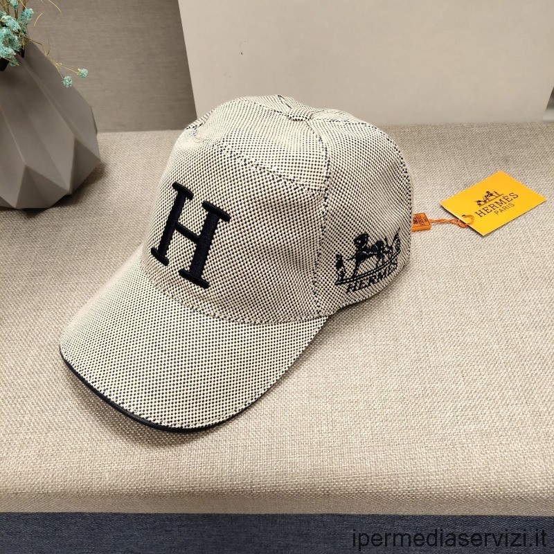 Replica Hermes Paris Gray Canvas Baseball Cap Hat