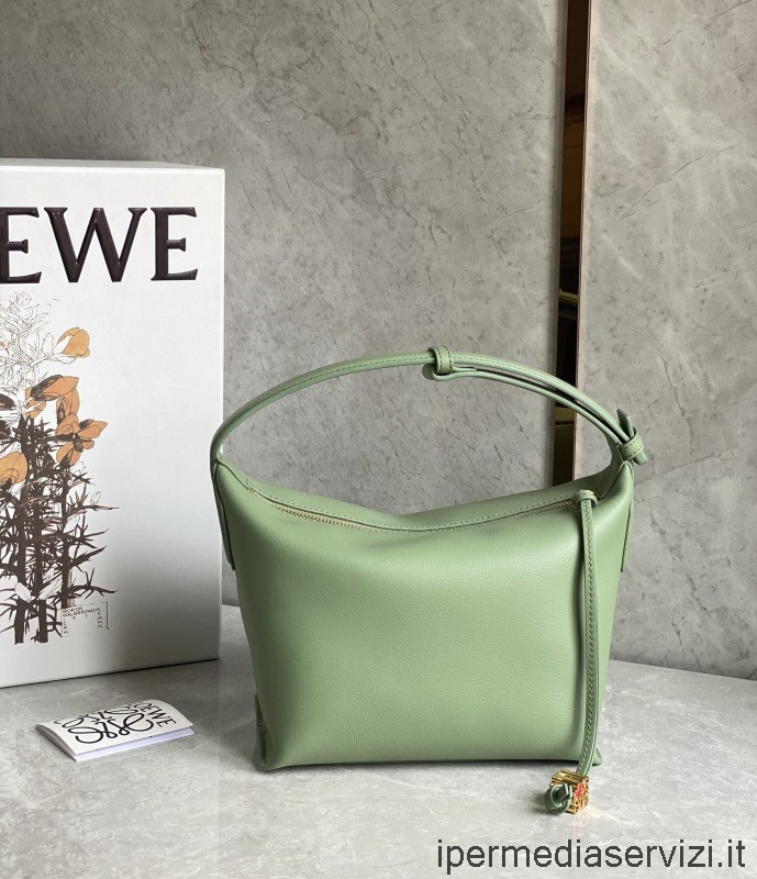 Replica Loewe Small Cubi Shoulder Crossbody Bag in Green Grained Calf Leather 20x17x12CM