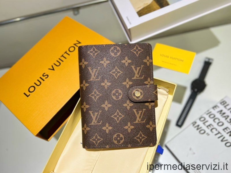 Replica Louis Vuitton Large Ring Agenda Cover Notebook in Brown Monogram Canvas R20106 19x14CM
