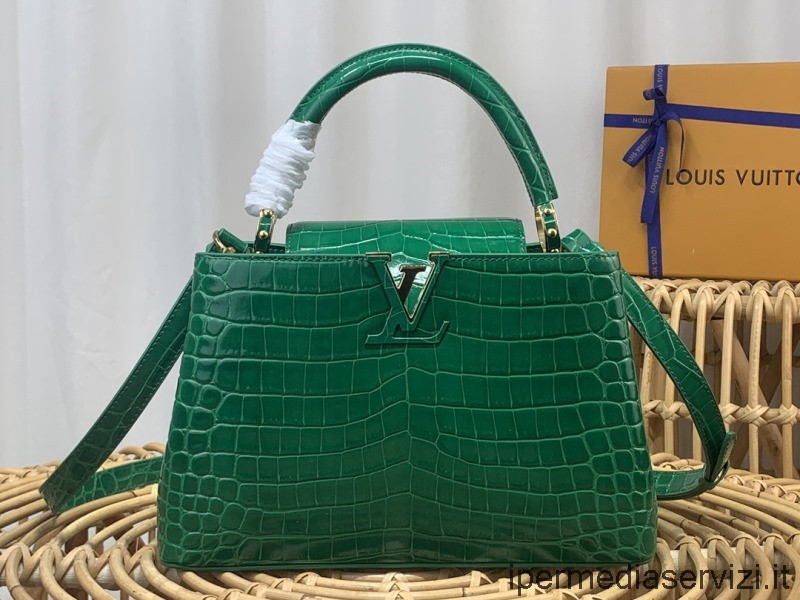 Réplica Louis Vuitton Capucines Pm Bandolera Bandolera En Piel De Cocodrilo Verde N93419 M48865 31x20x11cm