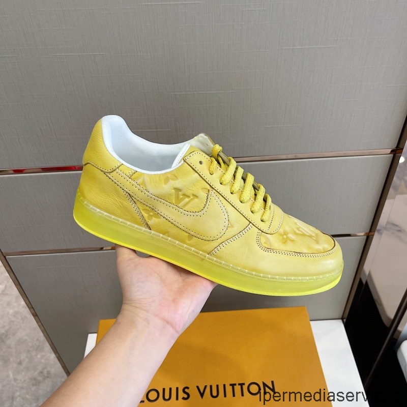Réplica De Louis Vuitton X Nike Lv Rivoli Trainer Sneakers En Amarillo Monogram Embosss Cuero 38 A 45