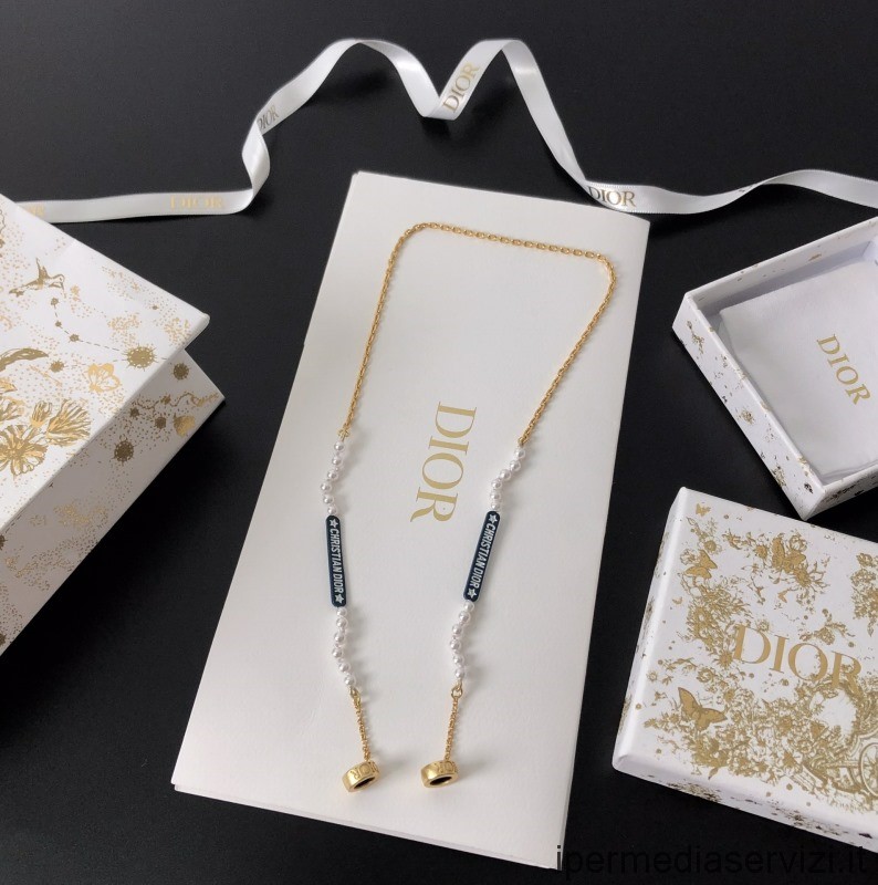 Réplica De Collar Dior D Vibe Para Auriculares Con Perlas