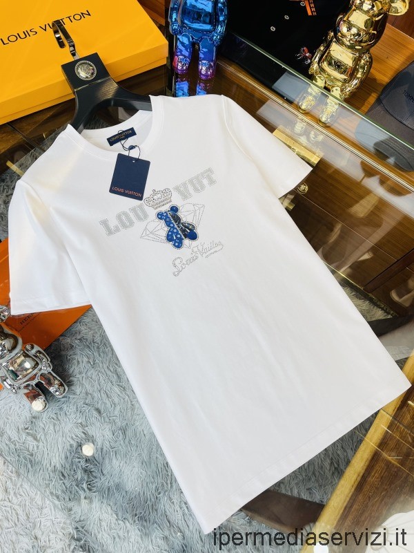 Replica Louis Vuitton Miesten Karhu Valkoinen Puuvillainen T-paita M To Xxxxl