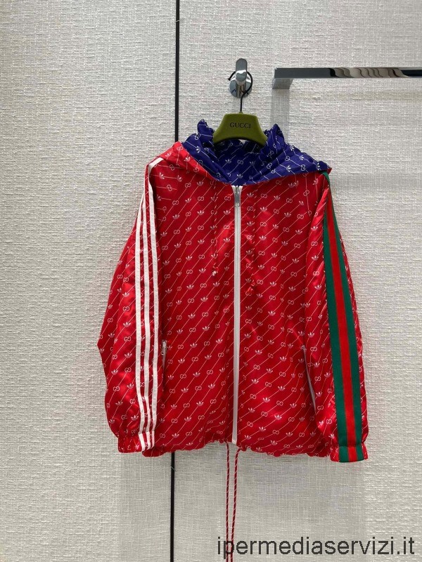Replica Gucci X Adidas Hártyamintás Kabát Piros Kék Sml Színben