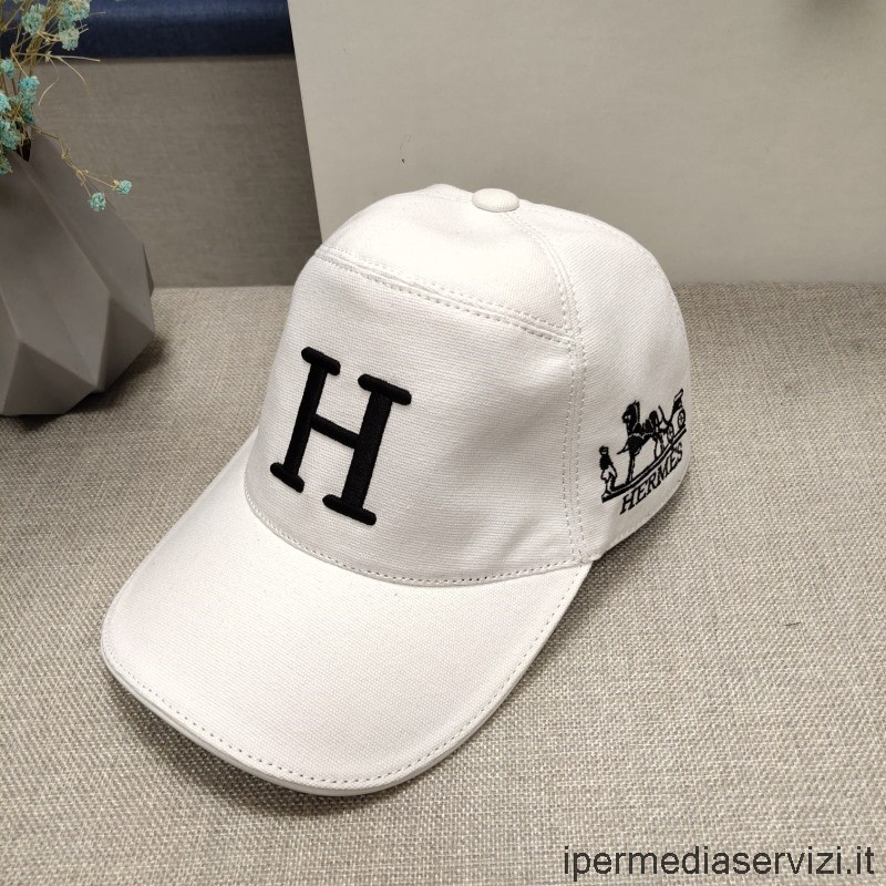 レプリカエルメスパリホワイトキャンバス野球帽帽子