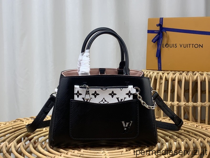 Replica Louis Vuitton Marelle Tote Bb Bag In Pelle Di Vacchetta Goffrata Epi Nera M59952 25x17x11cm