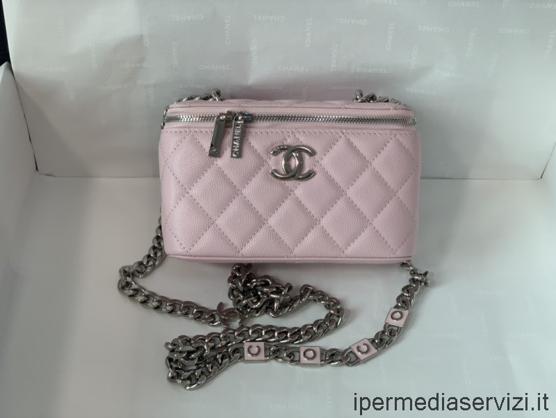 Replika Chanel Servantveske Med Kjede Coco I Rosa Kaviar Kalveskinn A81194 17cm
