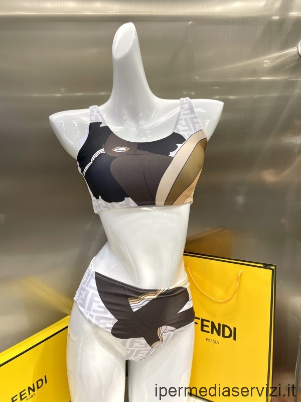 Replica Fendi Flerfarget Badedrakt Bikini Med Innlegg Sml