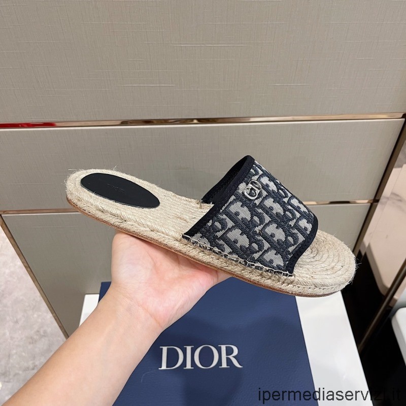 Replica Dior Oblique Espadrilles Flat Slide Sandal 38 Til 45