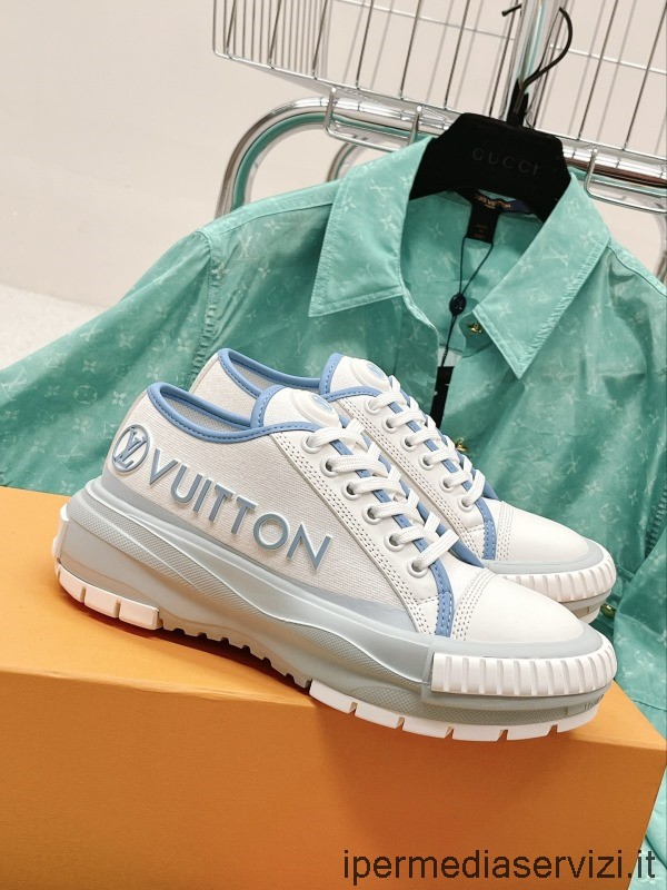 Replica Louis Vuitton Lv Squad Sneaker In Bianco E Azzurro Da 35 A 40