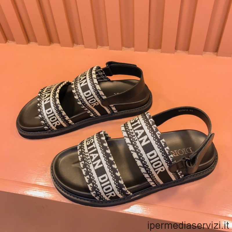 Sandalo Replica Dior In Cotone Bianco Nero Con Ricamo Dalla 38 Alla 44