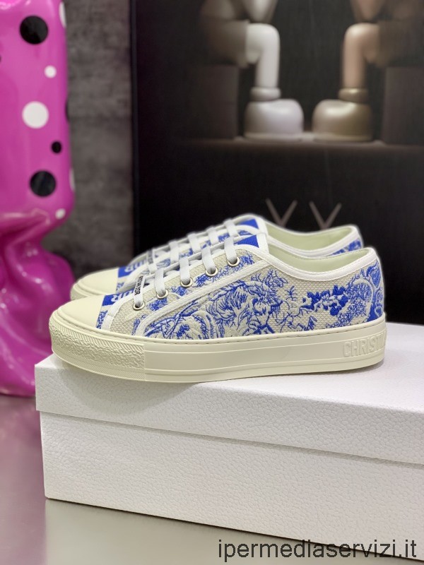 Sneakers Replica Dior Walkndior In Cotone Ricamato Toile De Jouy Blu Da 35 A 41