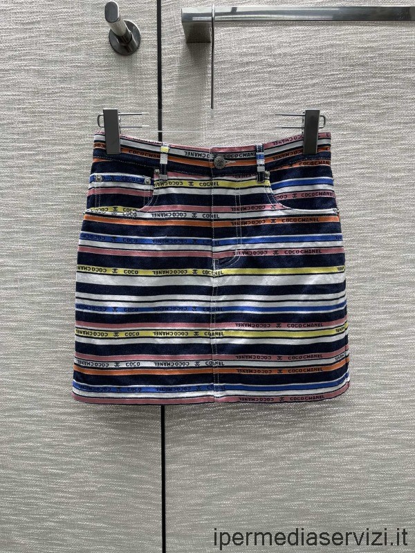 Replika Chanel 2022 Kolorowe Paski Spódnice Sml