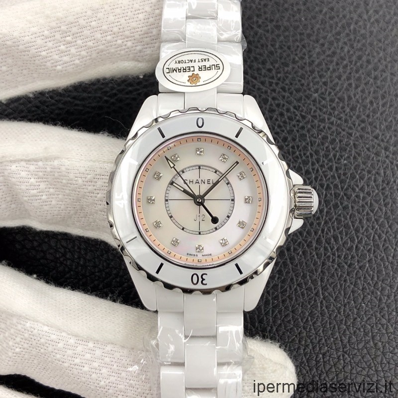 Replika Damski Zegarek Chanel Vip J12 Z Białą Tarczą 33mm
