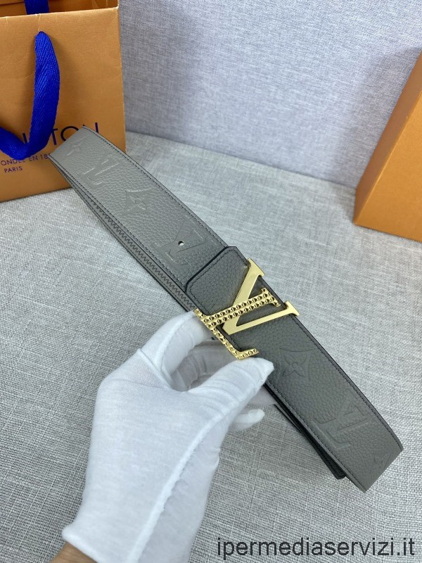 Replica Louis Vuitton Lv Initiales Cintura In Pelle Di Vitello Color Block In Grigio