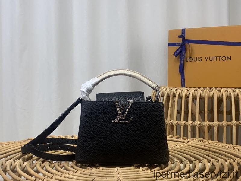 Replica Louis Vuitton Capucines Mini Tote Tracolla A Tracolla In Pelle Di Vitello Nera M94048 21x14x8cm