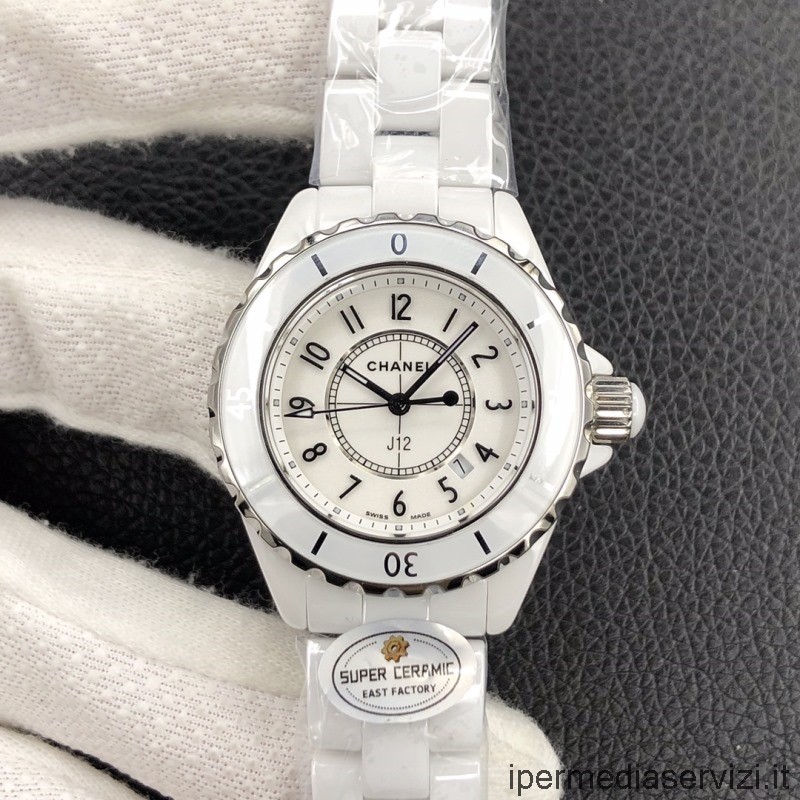 Réplica Chanel Vip J12 Mostrador Branco Relógio Feminino 33mm