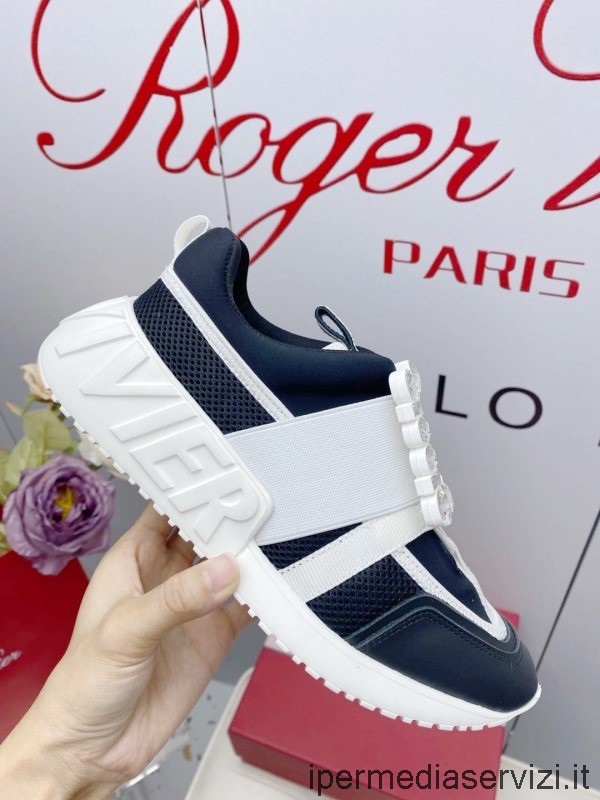 Replica Roger Vivier Viv Go Sneakers Stringate In Tessuto Tecnico Bianco Blu Dalla 34 Alla 40