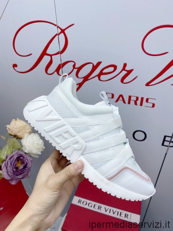 Replica Roger Vivier Viv Go Sneakers Stringate In Tessuto Tecnico Bianco Dalla 34 Alla 40
