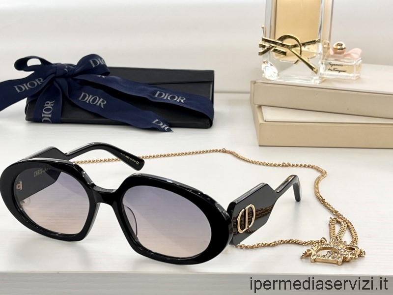 реплика Dior реплика Diorbobby R2u овальные солнцезащитные очки R2u черный