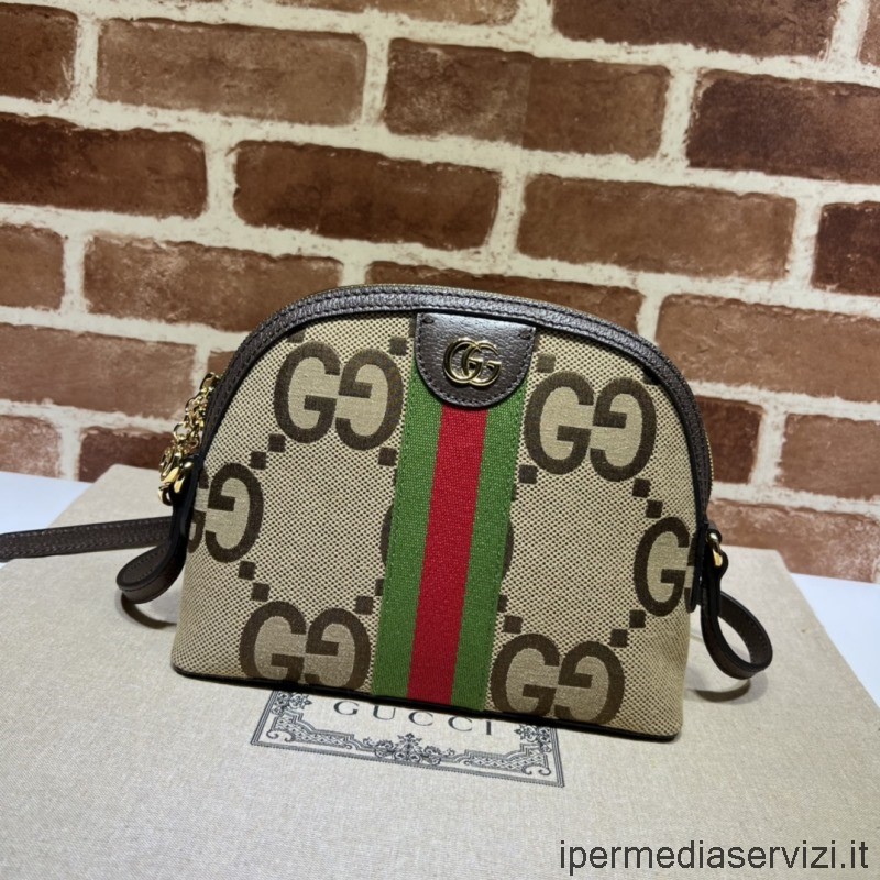 Реплика маленькая сумка через плечо Gucci Ophidia Gg из бежевого и канваса Jumbo Gg Supreme 499621 23x19x8cm