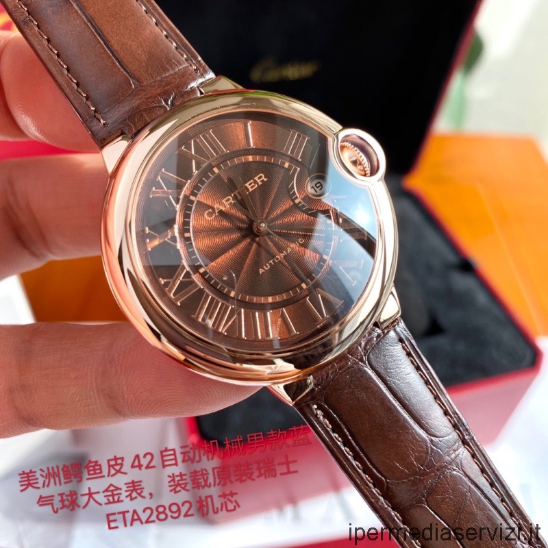 реплика Cartier Vip Ballon Bleu De Cartier автоматические мужские часы W6920037 коричневый
