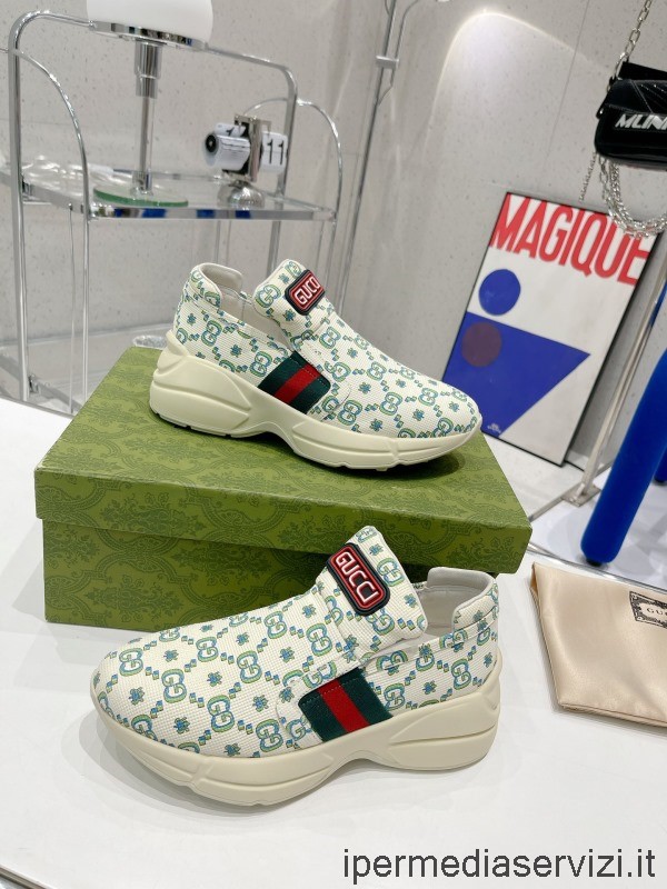 Replica Gucci Gg Bianco Tela Web Rhyton Sneakers Da 35 A 40 45