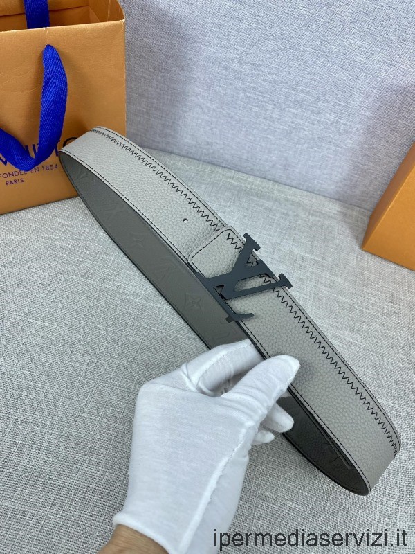 Replica Louis Vuitton Lv Initiales Cintura In Pelle Di Vitello Color Block In Grigio