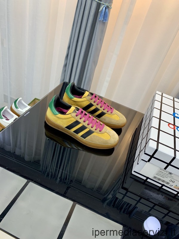 Replica Gucci X Adidas Gazelle Sneakers In Pelle Scamosciata Gialla Dalla 35 Alla 46