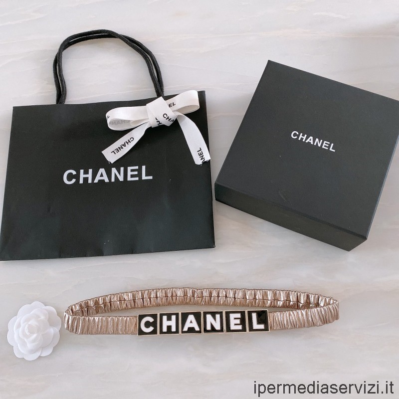 Replika Chanel Monogarm Chanel Matelass Läderbälte I Guld 20mm