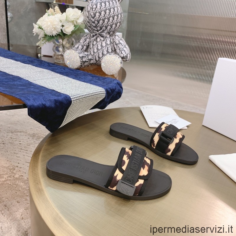 Replica Dior Evolution Slide Sandal I Glänsande Tekniskt Tyg Mizza Black 35 Till 41