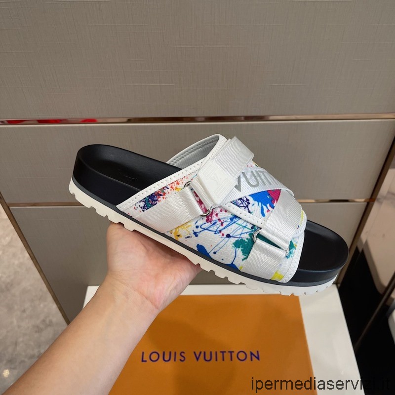 Replika Louis Vuitton Herr Honolulu Mule Sandal Med Sportiga Remmar 38 Till 45