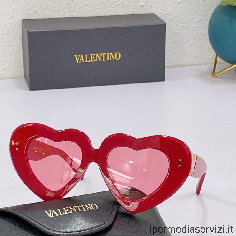 Replica Valentino Replica Heart Solglasögon Va4104 Röd