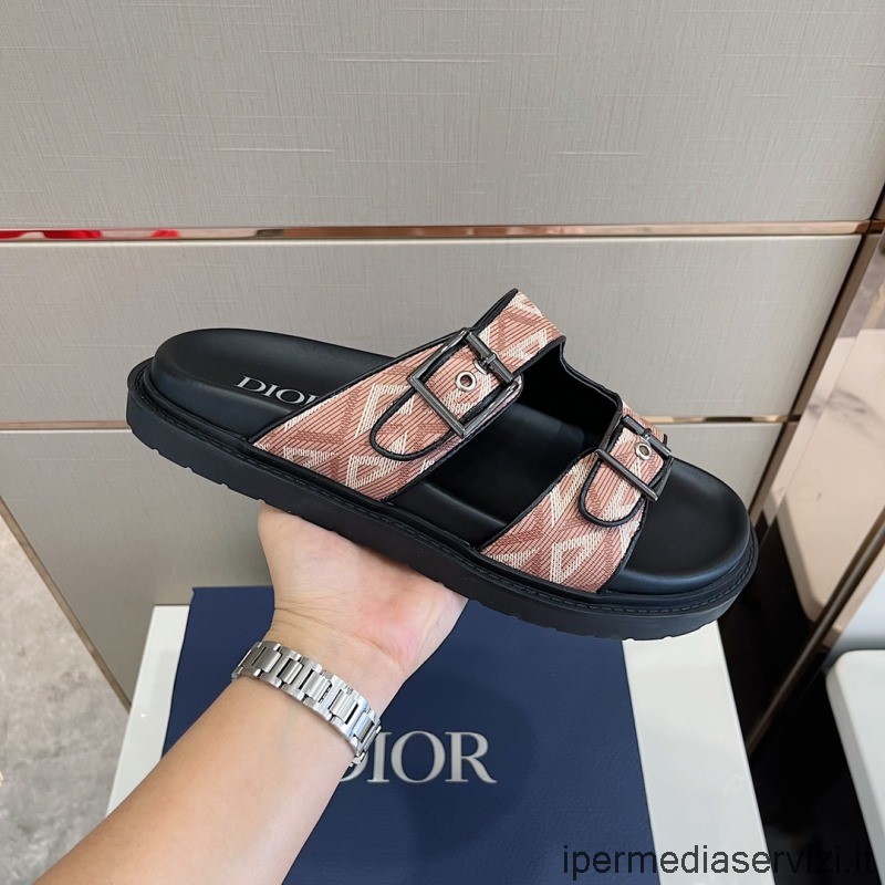 Replica Dior Aqua Slide Sandal In Dior สีน้ำตาล Cd Diamond Canvas 38 To 45