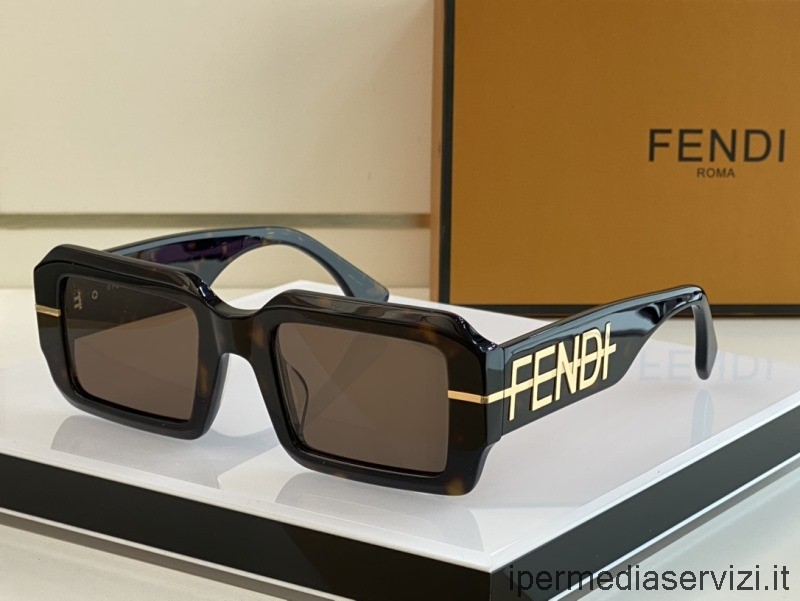 แว่นตากันแดดแบบจำลอง Fendi แบบจำลอง Ff0434 สีน้ำตาล