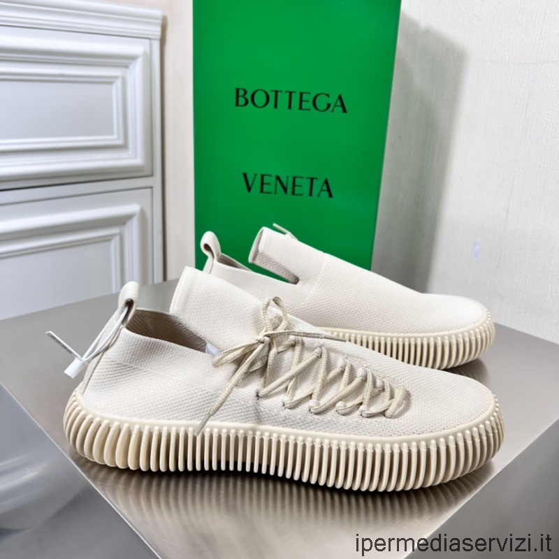 แบบจำลอง Bottega Veneta Ripple รองเท้าผ้าใบถักเทคโนโลยีสีขาว 38 ถึง 46