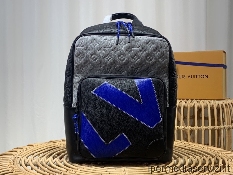 çoğaltma Louis Vuitton Dean Gri Taurillon Dana Derisinden Sırt çantası M59924 31x41x15cm