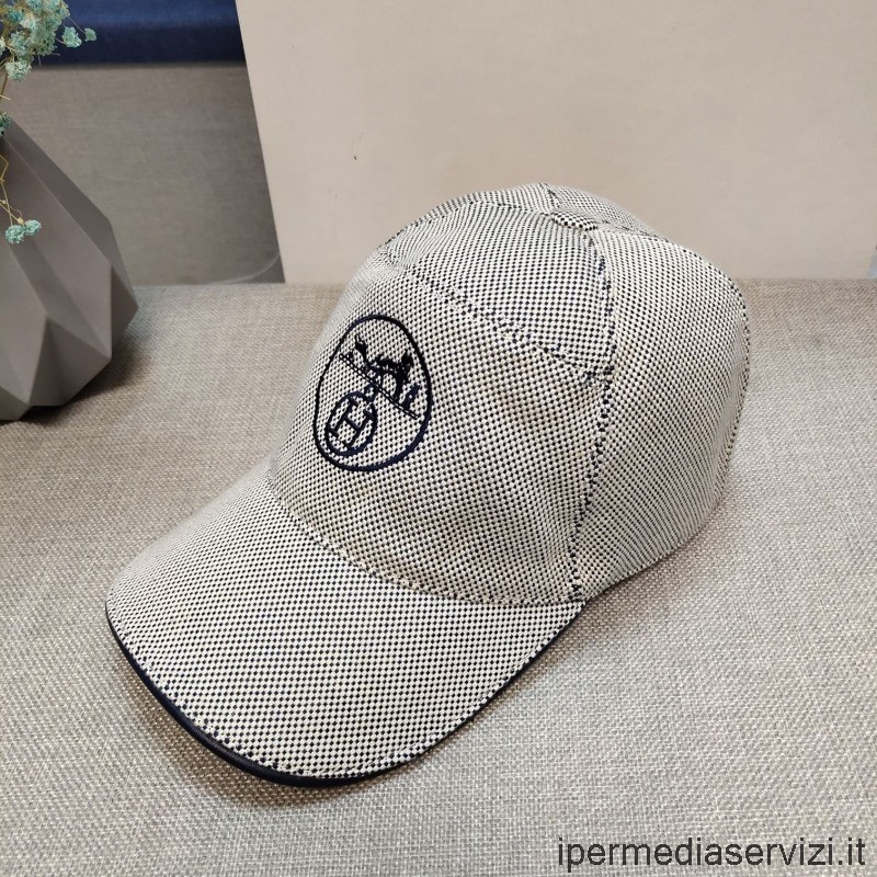 çoğaltma Hermes Paris Gri Tuval Beyzbol şapkası şapka